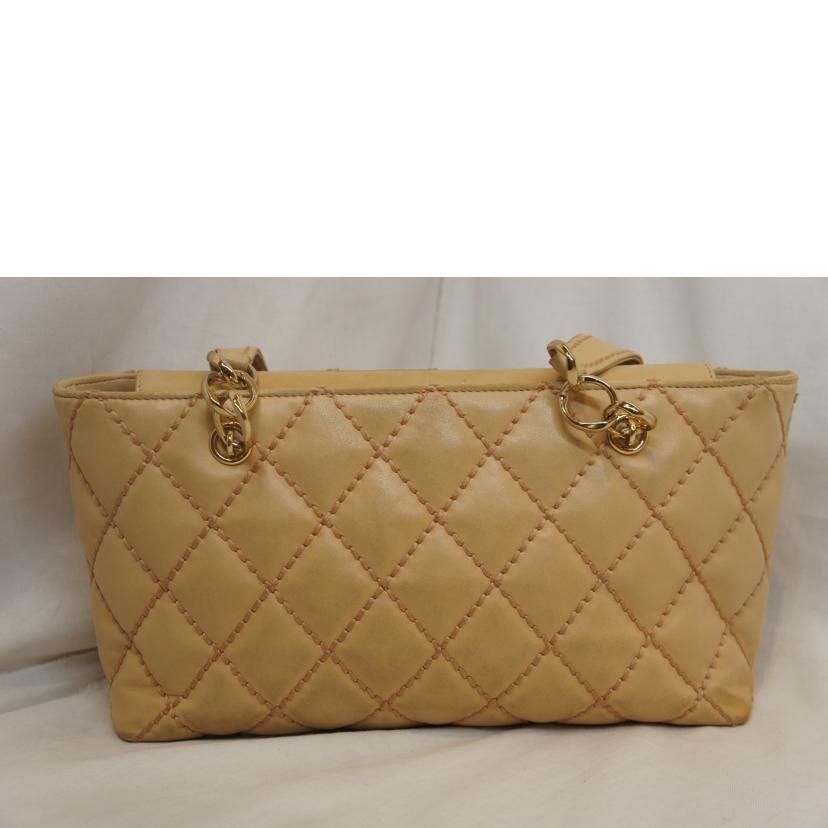 ＣＨＡＮＥＬ シャネル/ラムスキンワイルドステッチチェーントートベージュ//779****/Bランク/92